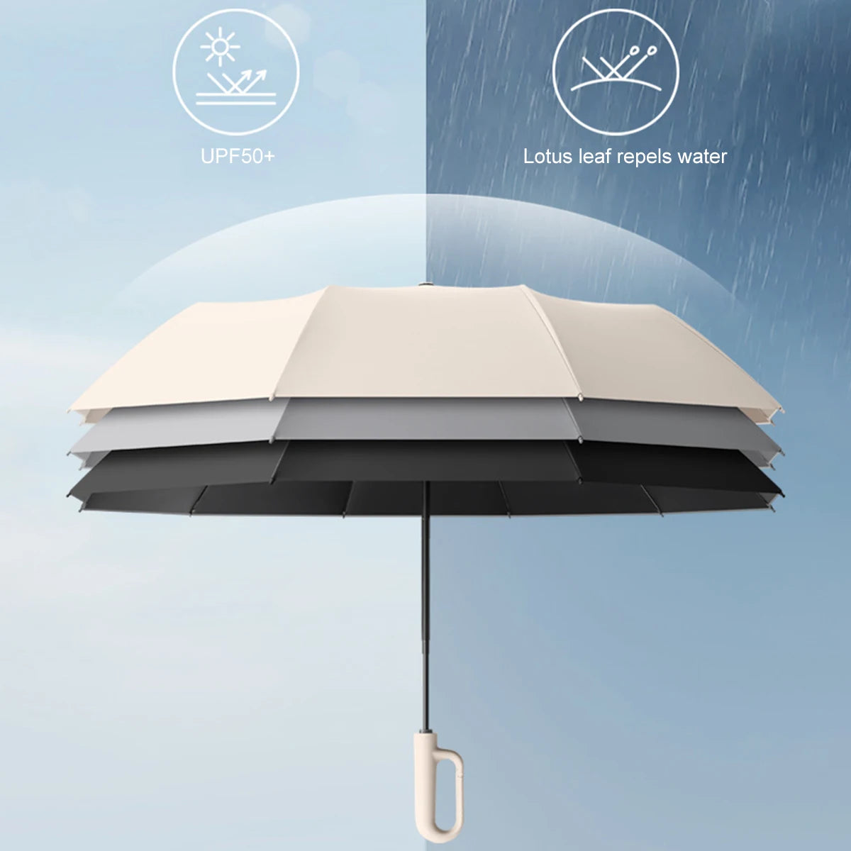 Full-Automatic Ring Buckle Umbrella Sunny Rain Dual-Use Sunscreen UV Folding Men and Women Sunshade Parasol